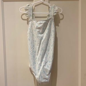 Minnow girls creme floral swimsuit